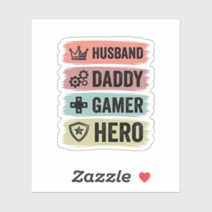 Adesivo Camiseta Geométrica Vintage Marido Papai Gamer Her