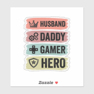 Adesivo Camiseta Geométrica Vintage Marido Papai Gamer Her