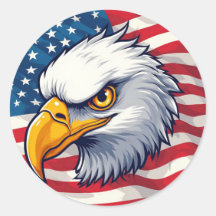 Camiseta Gráfica Cabeça de Águia – Orgulho EUA Ves