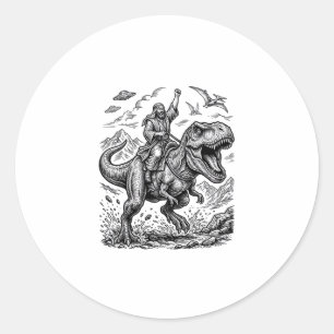 Adesivo Camiseta Gráfica com Cavaleiro de Dinossauro em Xi