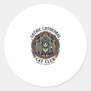 Adesivo Camiseta Gráfica de Arte Gótica Catedral Gato - Gó