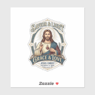 Adesivo Camiseta Gráfica de Caça Vintage Jesus Thrift Stor