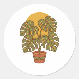 Adesivo Camiseta Gráfica de Folha de Monstera Moderna de M
