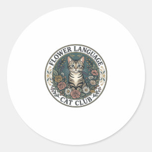 Adesivo Camiseta Gráfica de Gato Linguagem Floral - Flor L