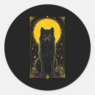 Adesivo Camiseta Gráfica Lua Dourada Lobo Preto – Animais 