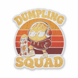 Adesivo Camiseta Gráfica Retro Vintage Skater Dumpling Squ
