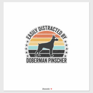 Adesivo Camiseta Gráfica Vintage Pôr do Sol Doberman Pinsc