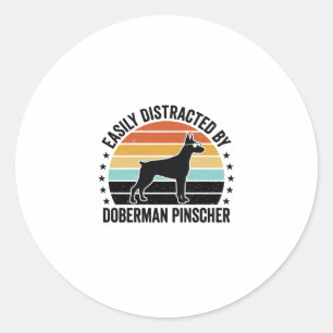 Adesivo Camiseta Gráfica Vintage Pôr do Sol Doberman Pinsc