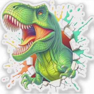 Adesivo Camiseta Infantil Menino Smash Parede Dinossauro T