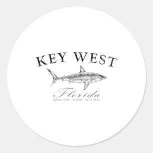 Adesivo Camiseta Key West Shark para pesca, passeios de ba