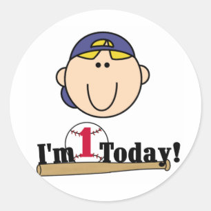 Adesivo Camiseta louro do primeiro aniversario do basebol