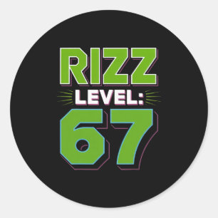 Adesivo Camiseta Meme Nível Rizz 67 Tendência Juvenil Seis