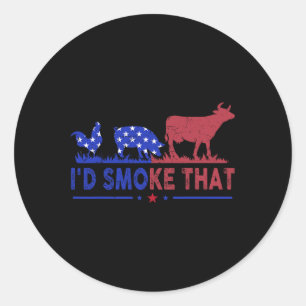 Adesivo Camiseta Mens 4 De Julho Eu Fumaria Esse Bbq Bande