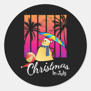 Adesivo Camiseta Natal Em Julho Funny Snowman Verão Praia