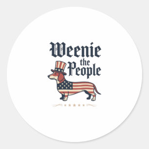 Adesivo Camiseta Patriótica de Dachshund Weenie the People
