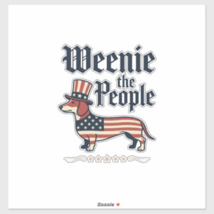 Adesivo Camiseta Patriótica de Dachshund Weenie the People