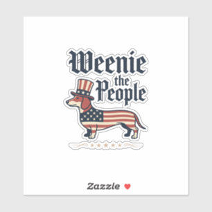 Adesivo Camiseta Patriótica de Dachshund Weenie the People