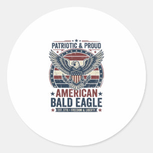 Adesivo Camiseta Patriótica Vintage Águia Careca Desgastad