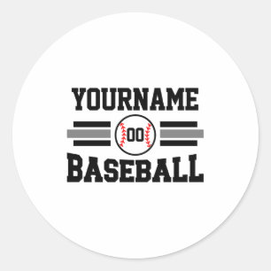 Adesivo Camiseta Personalizada de Beisebol Retro Nome do J