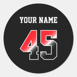 Adesivo Camiseta Personalizada Número 45 Vermelho Personal