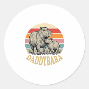 Adesivo Camiseta Pôlder Capivara Pai Pôr do Sol Vintage_1