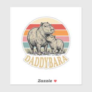 Adesivo Camiseta Pôr do Sol Vintage Pai Capivara Daddybara