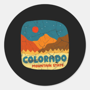 Adesivo Camiseta Retro das Montanhas Rochosas do Estado do