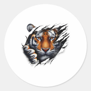 Adesivo Camiseta Retro Espírito Face de Tigre Design Pé de