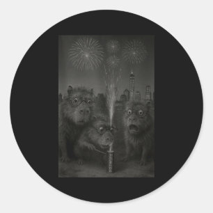 Adesivo Camiseta sem Mangas Capivara Engraçada Fogos de An