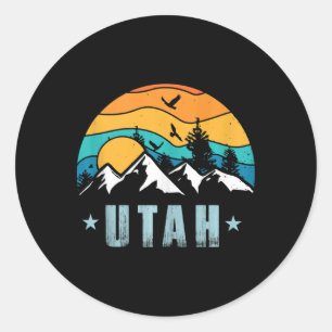 Adesivo Camiseta sem Mangas Utah Retro Vintage Montanhas C