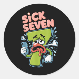 Adesivo Camiseta Sick Seven Meme Seis Sete Jogo de Palavra