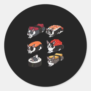 Adesivo Camiseta Sushi Boston Terrier Premium