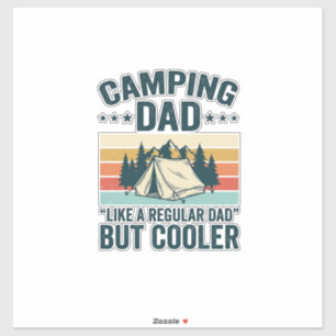 Adesivo Camiseta Vetorial de Camping Pai Vintage Retro ao