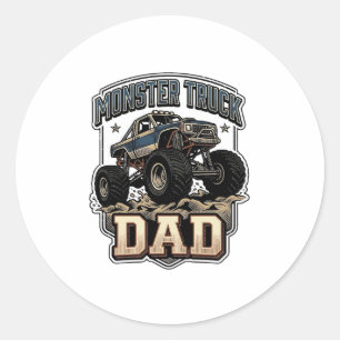 Adesivo Camiseta Vetorial Vintage de Pai de Caminhão Monst