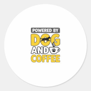 Adesivo Camiseta Vintage Alimentada Por Cão E Café_1