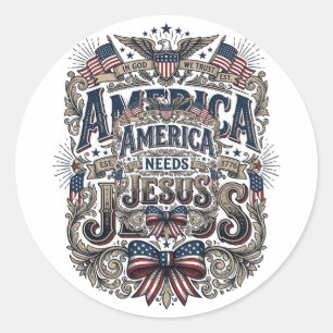 Adesivo Camiseta Vintage América Patriótica Precisa de Jes