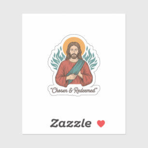 Adesivo Camiseta Vintage Cristã Jesus Escolhido e Resgatad