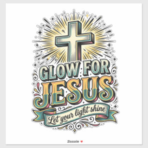 Adesivo Camiseta Vintage Cruz Cristã Brilhe Para Jesus