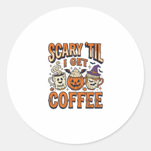 Adesivo Camiseta Vintage de Café no Halloween Assustador A