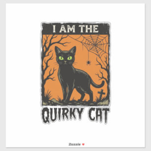 Adesivo Camiseta Vintage de Gravura de Gato Excêntrico de