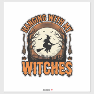 Adesivo Camiseta Vintage de Halloween com Minhas Bruxas De