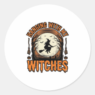 Adesivo Camiseta Vintage de Halloween com Minhas Bruxas De