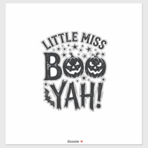 Adesivo Camiseta Vintage de Halloween Little Miss Boo Yah