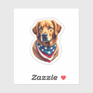 Adesivo Camiseta Vintage do Golden Retriever All American