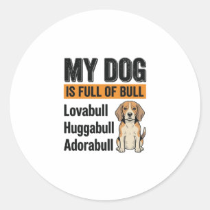 Adesivo Camiseta Vintage Engraçada Meu Cachorro Está Cheio