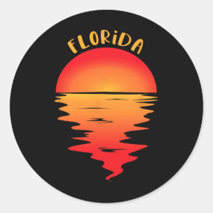 Adesivo Camiseta Vintage Florida Beach Sunset - Roupa de F