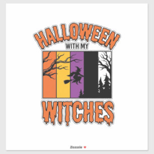 Adesivo Camiseta Vintage Halloween Bruxas Vassoura de Brux