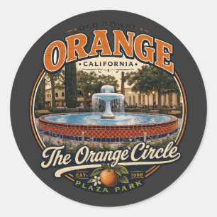 Adesivo Camiseta Vintage Old Towne Orange Circle Fountain