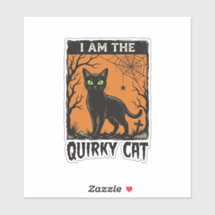Adesivo Camiseta Vintage Quirky Cat Halloween Desenho Grav