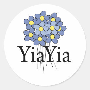 Adesivo Camiseta YiaYia Flor Azul Bonita